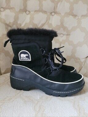 SOREL TIVOLI WINTER BOOTS SNOW WATEPROOF BLACK 7.5